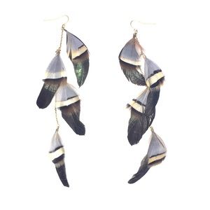 Urban outfitters feathered earrings